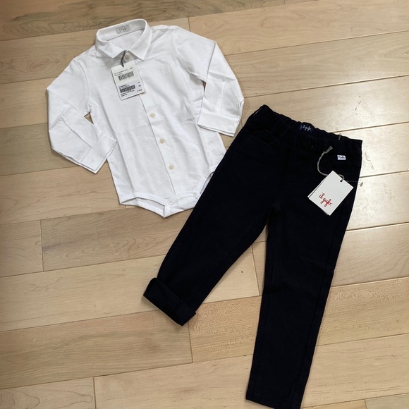 Il Gufo Italian designer boys white soft cotton dress shirt...